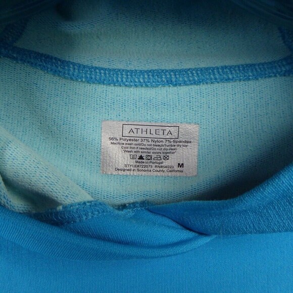 Athleta Womens Neothermal Hoodie Turquoise Blue Size M Style #722073 Baselayer - Picture 7 of 8